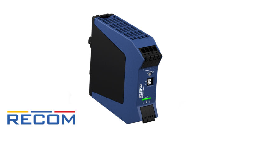 DIN rail power supply from RECOM for industrial power and automation applications. DIN rail power supply from RECOM for industrial power and automation applications.