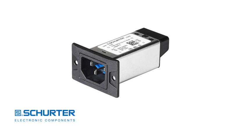 Gefilterter Gerätestecker von SCHURTER für Netzfilterung und EMV-Schutz in elektronischen Anwendungen. Gefilterter Gerätestecker von SCHURTER für Netzfilterung und EMV-Schutz in elektronischen Anwendungen.