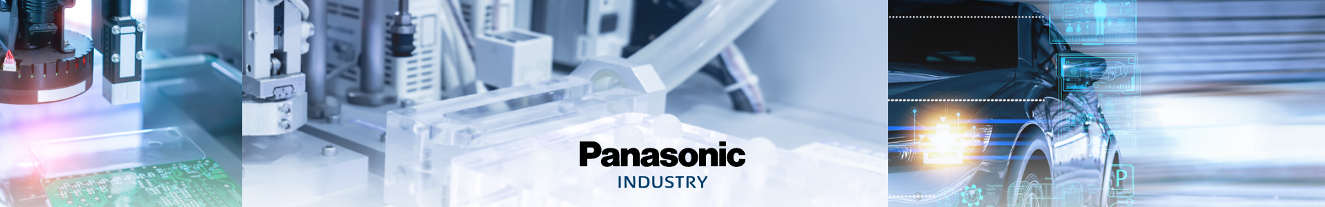Herobanner mit automatisierten Fertigungs- und Sensortechnologien, Panasonic Industry-Logo sowie einer vernetzten Fahrzeugfront mit digitalen Overlays – Symbol für Panasonic Industry Lösungen in Automation, Elektronikfertigung und Automotive-Technologien. Herobanner mit automatisierten Fertigungs- und Sensortechnologien, Panasonic Industry-Logo sowie einer vernetzten Fahrzeugfront mit digitalen Overlays – Symbol für Panasonic Industry Lösungen in Automation, Elektronikfertigung und Automotive-Technologien.