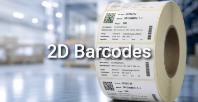 Kachelgrafik zum Thema 2D-Barcodes mit Etikettenrolle für die Kennzeichnung und Rückverfolgbarkeit elektronischer Bauteile. Kachelgrafik zum Thema 2D-Barcodes mit Etikettenrolle für die Kennzeichnung und Rückverfolgbarkeit elektronischer Bauteile.