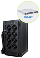 Power supply solution featuring a 19-inch rack system with the MEAN WELL DHP-1UT rack shelf for modular high-power supply applications