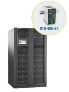 Power supply solution featuring a 19-inch rack system with the MEAN WELL DHP-1UT rack shelf for modular high-power supply applications