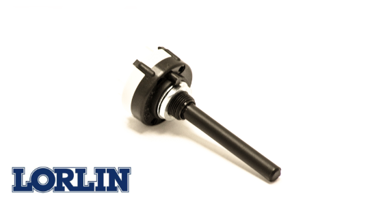 Binär codierter Drehschalter der LORLIN BCK-Serie mit langer Spindel für Frontplattenmontage.