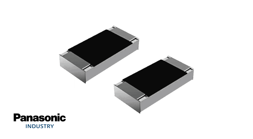 Two SMD thick-film resistors from Panasonic Industry with black surfaces and silver-colored terminals.